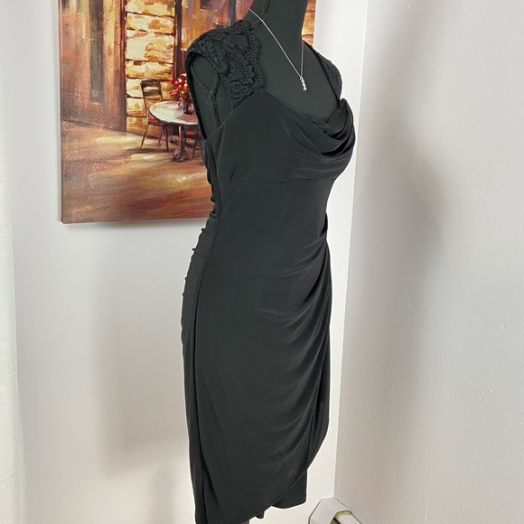 Xscape NWT Retro Black Formal Open Back Cocktail Dress Size 8 - Picture 7 of 15